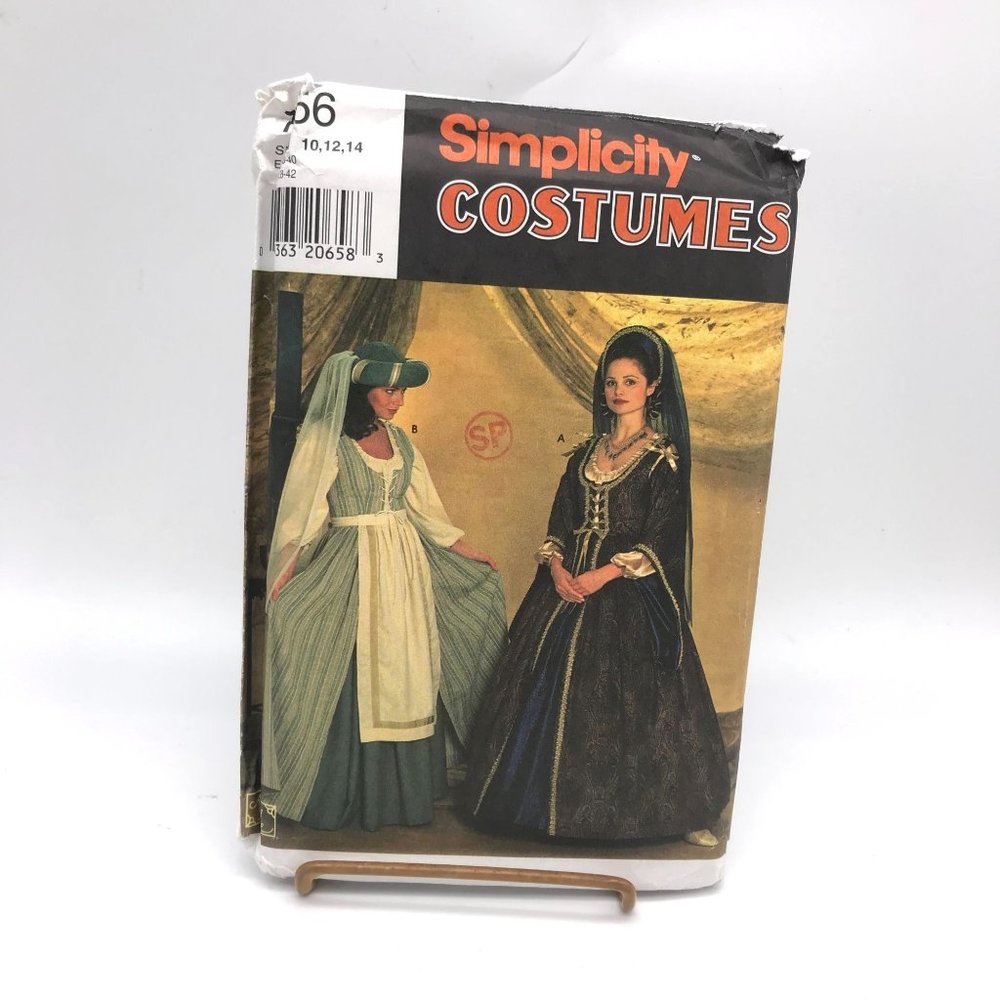 UNCUT Sewing PATTERN Simplicity 7756, Misses Renaissance Halloween Costumes 1997